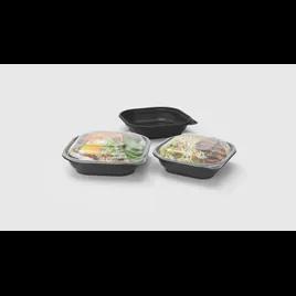 Thermosource Tooling Take-Out Container Base & Lid Combo 32 OZ PP Black Square 300/Case