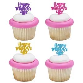 Cake & Cupcake Topper Pick Plastic Assorted Bright Mother's Day 1/Each