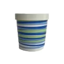 Victoria Bay Food Container Base & Lid Combo With Flat Lid 32 OZ Paper Multicolor Swirl Design Round Tall 250/Case