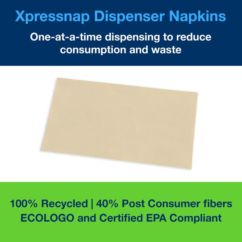 Tork Xpressnap® Dispenser Napkins 8.5X13 IN 4.25X6.5 IN Natural Paper Interfold Embossed 500 Count/Pack 12 Packs/Case