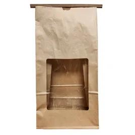 Tortilla Chip Bag 7.25X4X14 IN Paper Kraft With Tin Ties Closure With Window 250/Case