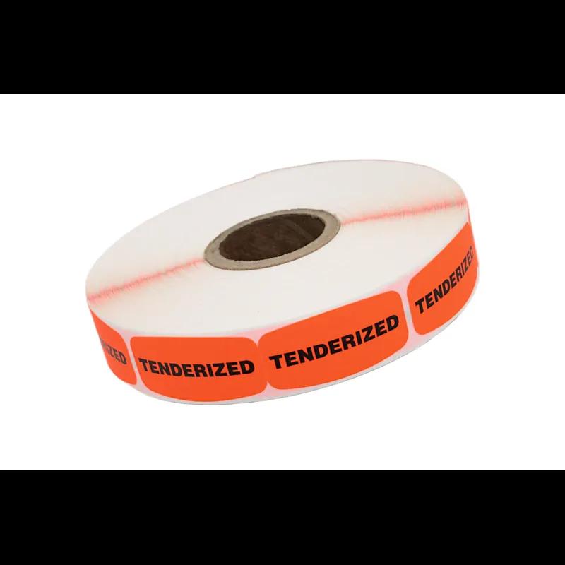 Tenderized Label Black Fluorescent Red Short Oval Dayglo 1000 Count/Roll 50 Rolls/Case 50000 Count/Case