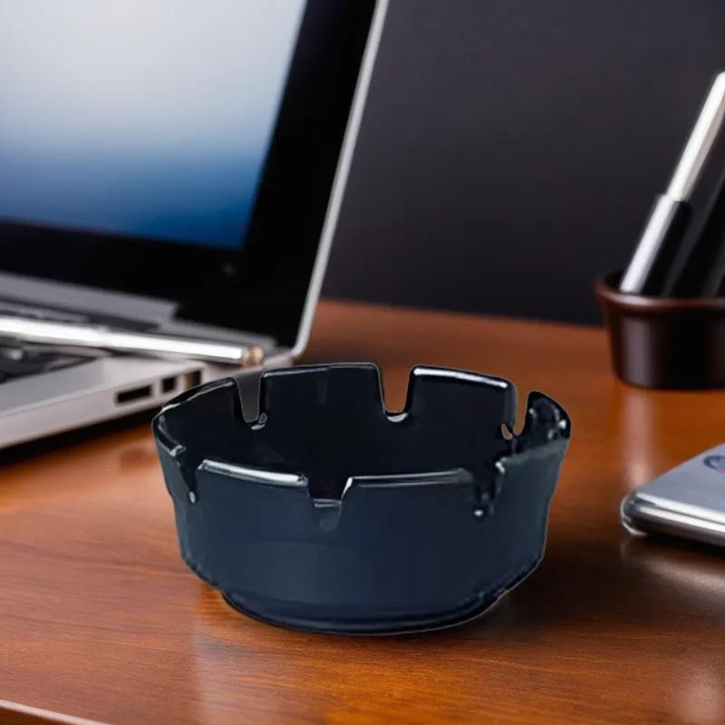 Ashtray 4.25 IN Plastic Black 72/Case