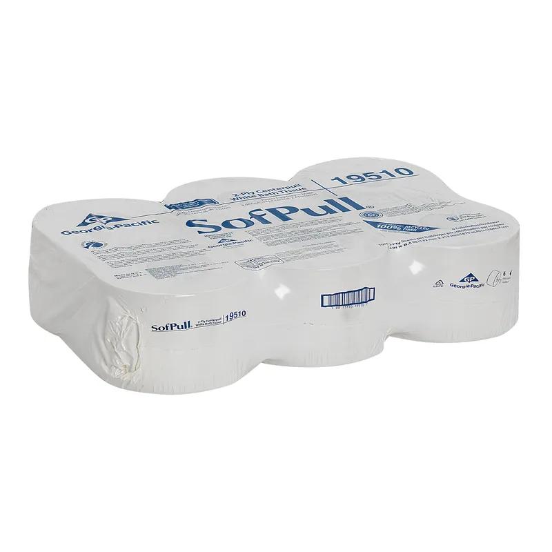 Sofpull® Toilet Paper & Tissue Roll 8.4X5.25 IN 2PLY White Centerpull High Capacity 1000 Sheets/Roll 6 Rolls/Case