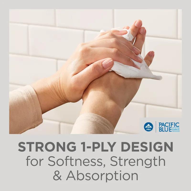 Pacific Blue Select Folded Paper Towel 9.4X9.2 IN 1PLY White 1/2 Fold 250 Sheets/Pack 16 Packs/Case 4000 Sheets/Case