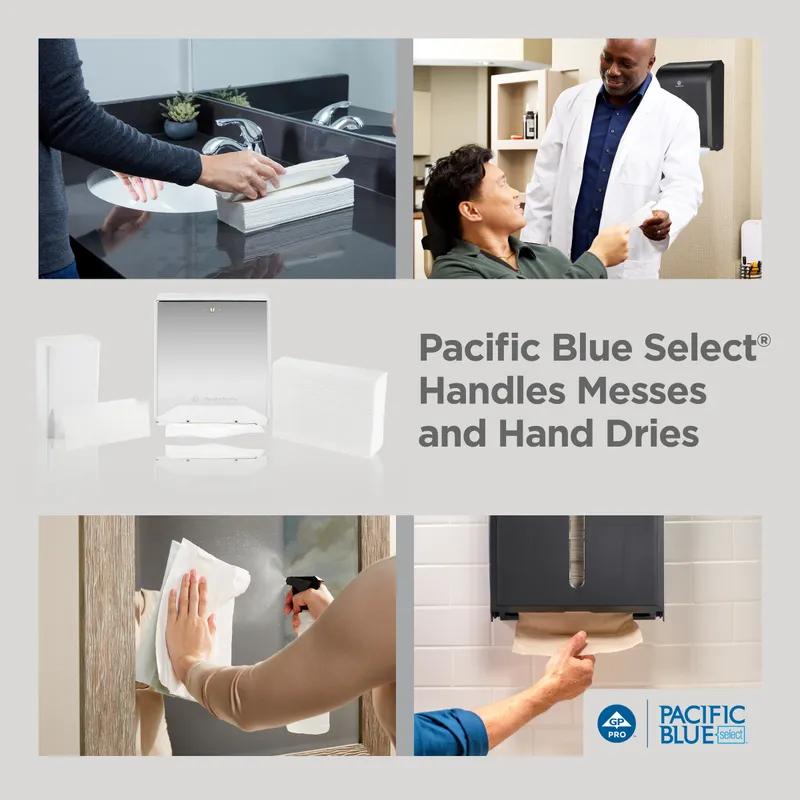 Pacific Blue Select Folded Paper Towel 9.4X9.2 IN 1PLY White 1/2 Fold 250 Sheets/Pack 16 Packs/Case 4000 Sheets/Case