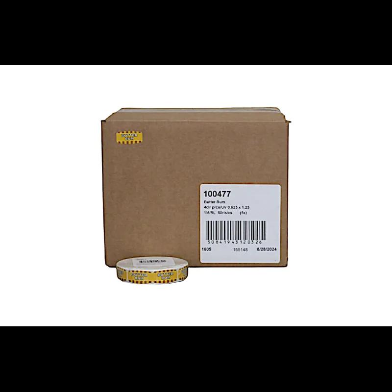 Butter Rum Bakery Flavor Label 0.625X1.25 IN Oval 4 Color Process UV 1000 Count/Roll 50 Rolls/Case 50000 Count/Case