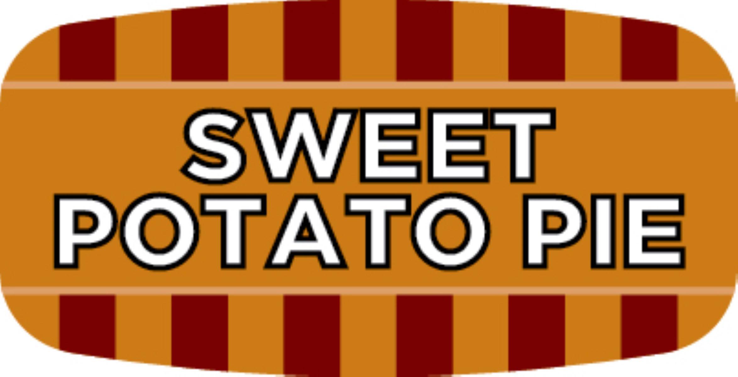 Sweet Potato Pie Bakery Flavor Label 0.625X1.25 IN Oval 4 Color Process UV 1000 Count/Roll 50 Rolls/Case