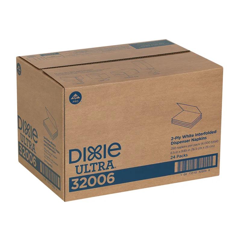 Dixie® Ultra Dispenser Napkins 9.9X6.5 IN White Paper 2PLY Single Fold 250 Count/Pack 24 Packs/Case 6000 Count/Case