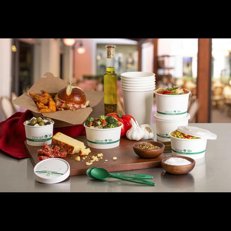 Planet+® Food Container 32 OZ SBS Paperboard PLA White Laminated 500/Case