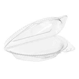 Essentials SureLock Half Pie Hinged Container With Dome Lid 9.8125X6.0625X2.3125 IN RPET Clear Round 250/Case