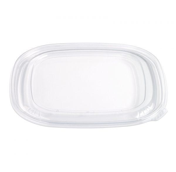 Fresh 'n Clear® Lid Flat Large (LG) 9X9X0.33 IN 1 Compartment PET Clear Square For 32-48-64 OZ Bowl Unhinged 150/Case