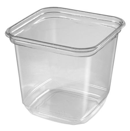 Deli Container Base 24 OZ PET Clear Square 500/Case