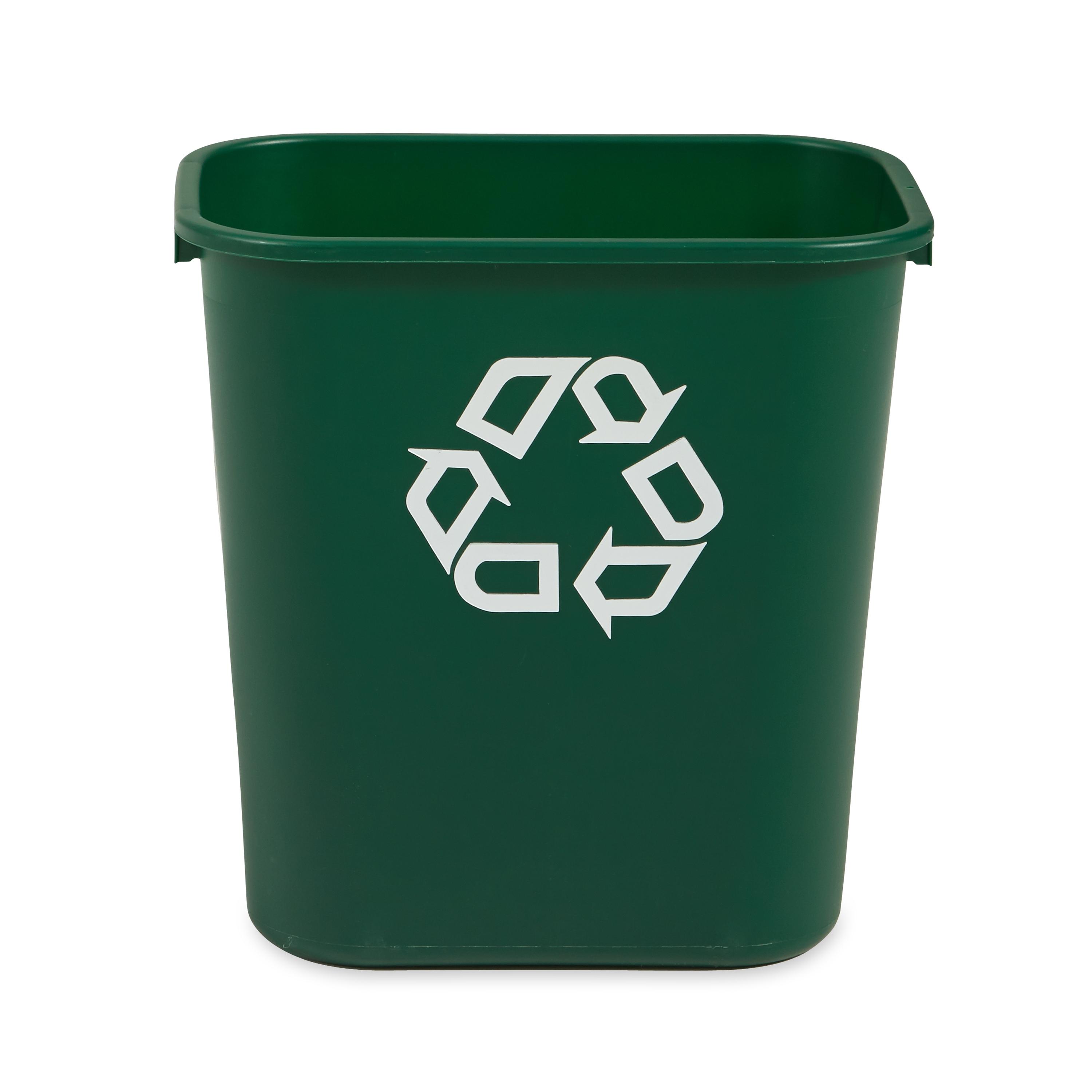 Recycling Bin 14.50X10.50X15.00 IN 7 GAL 28 QT Green Rectangle Resin Deskside 1/Each