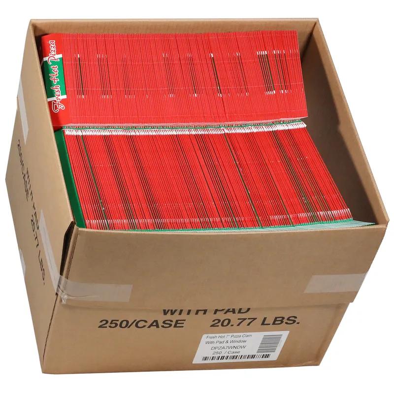 Pizza Box Hinged 7X7X1.75 IN Paperboard Multicolor Stock Print With Window 250/Case