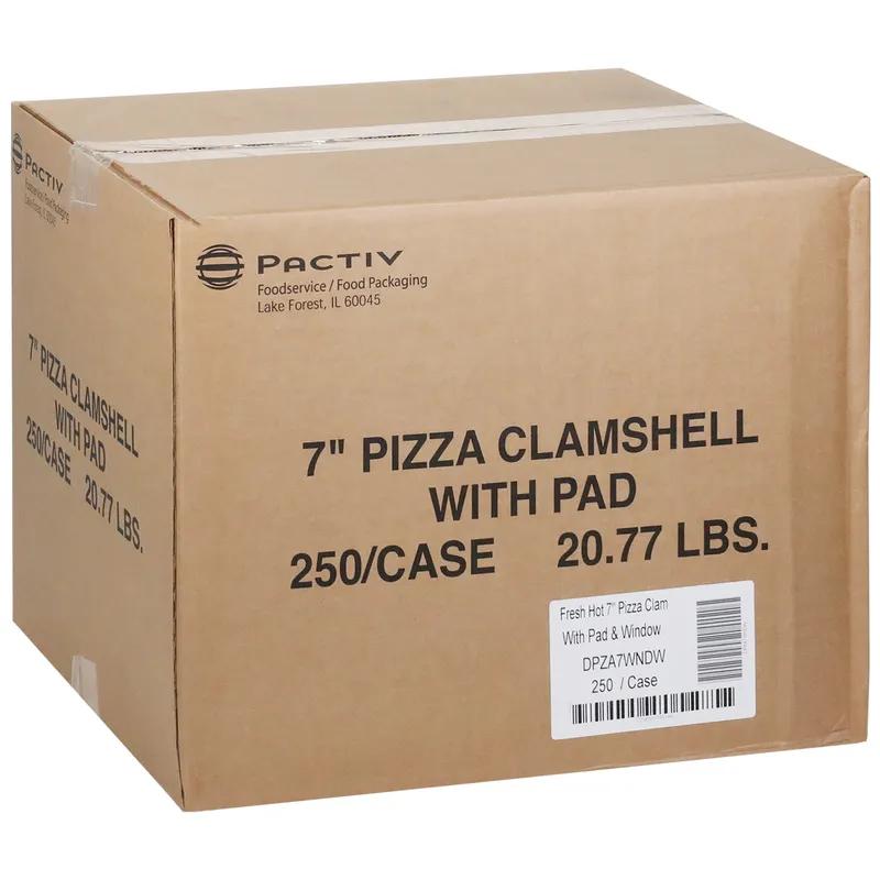 Pizza Box Hinged 7X7X1.75 IN Paperboard Multicolor Stock Print With Window 250/Case