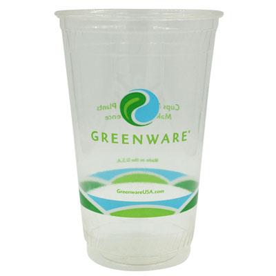 Greenware® Cold Cup 20 OZ PLA Clear Stock Print 1000/Case