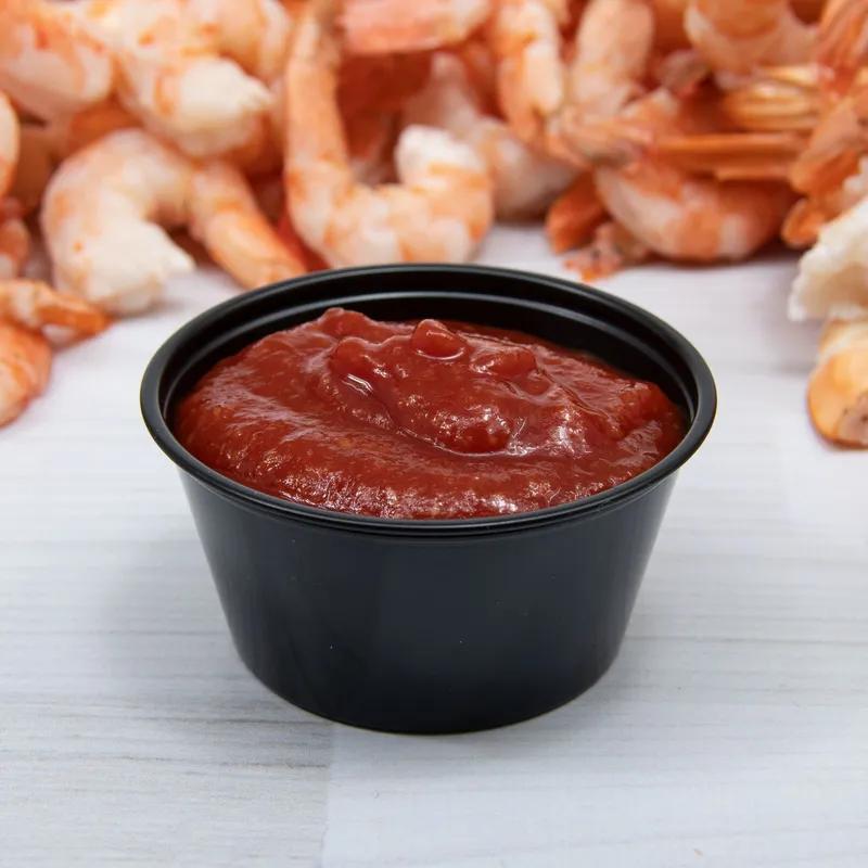 Solo® Souffle & Portion Cup 3.25 OZ PS Black Round Stackable 250 Count/Pack 10 Packs/Case 2500 Count/Case