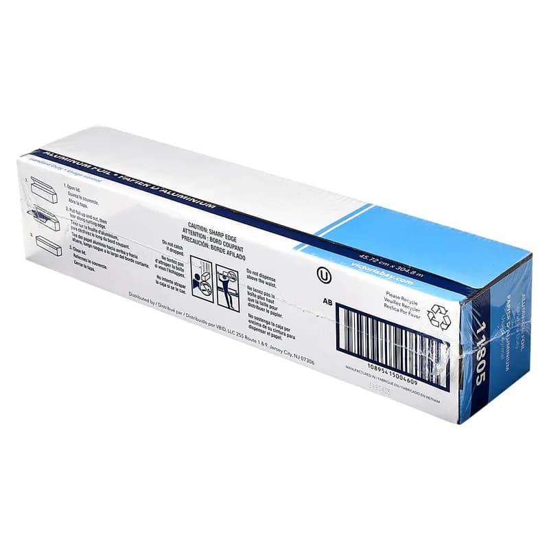 Victoria Bay Food Foil Roll 18IN X1000FT Aluminum STANDARD DUTY PLUS 1/Roll