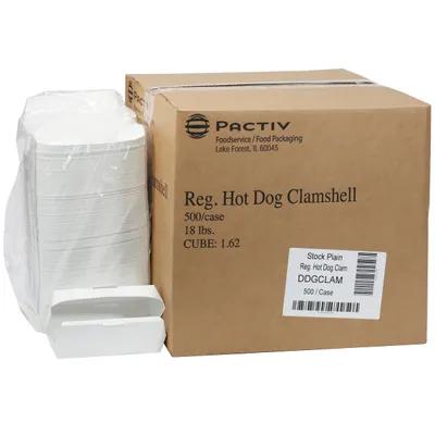 Hot Dog Take-Out Box Hinged With Dome Lid 6.1X2.1X2.5 IN Paperboard White Rectangle 500/Case