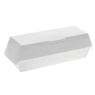 Hot Dog Take-Out Box Hinged With Dome Lid 6.1X2.1X2.5 IN Paperboard White Rectangle 500/Case