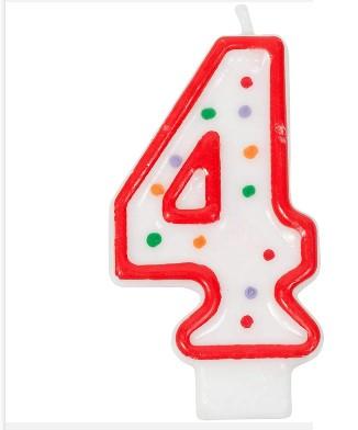 Number Candle #4 12/Pack