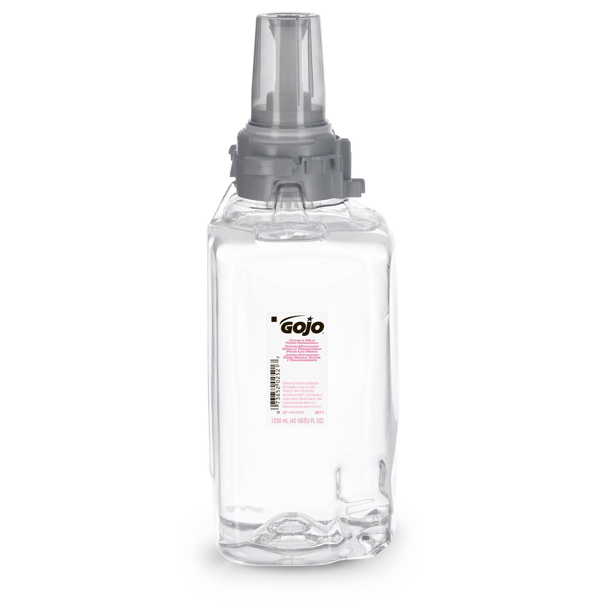 GOJO® Clear & Mild Hand Soap Foam 1250 mL 3.56X4X10.91 IN Fragrance Free Clear Dye Free For ADX-12 3/Case