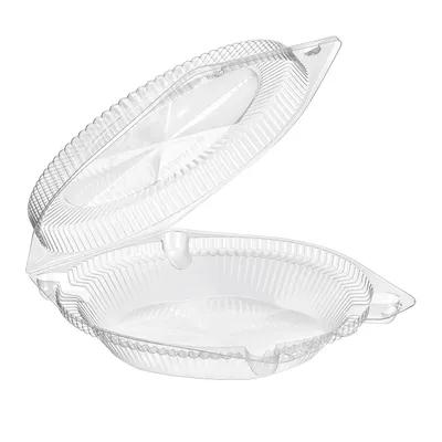 Essentials SureLock Pie Hinged Container With Dome Lid 10X10.563X11X2.375 IN RPET Clear Round 200/Case