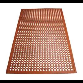 Protection Floor Mat 60X3 IN Red Rubber With Beveled Edging 1/Each