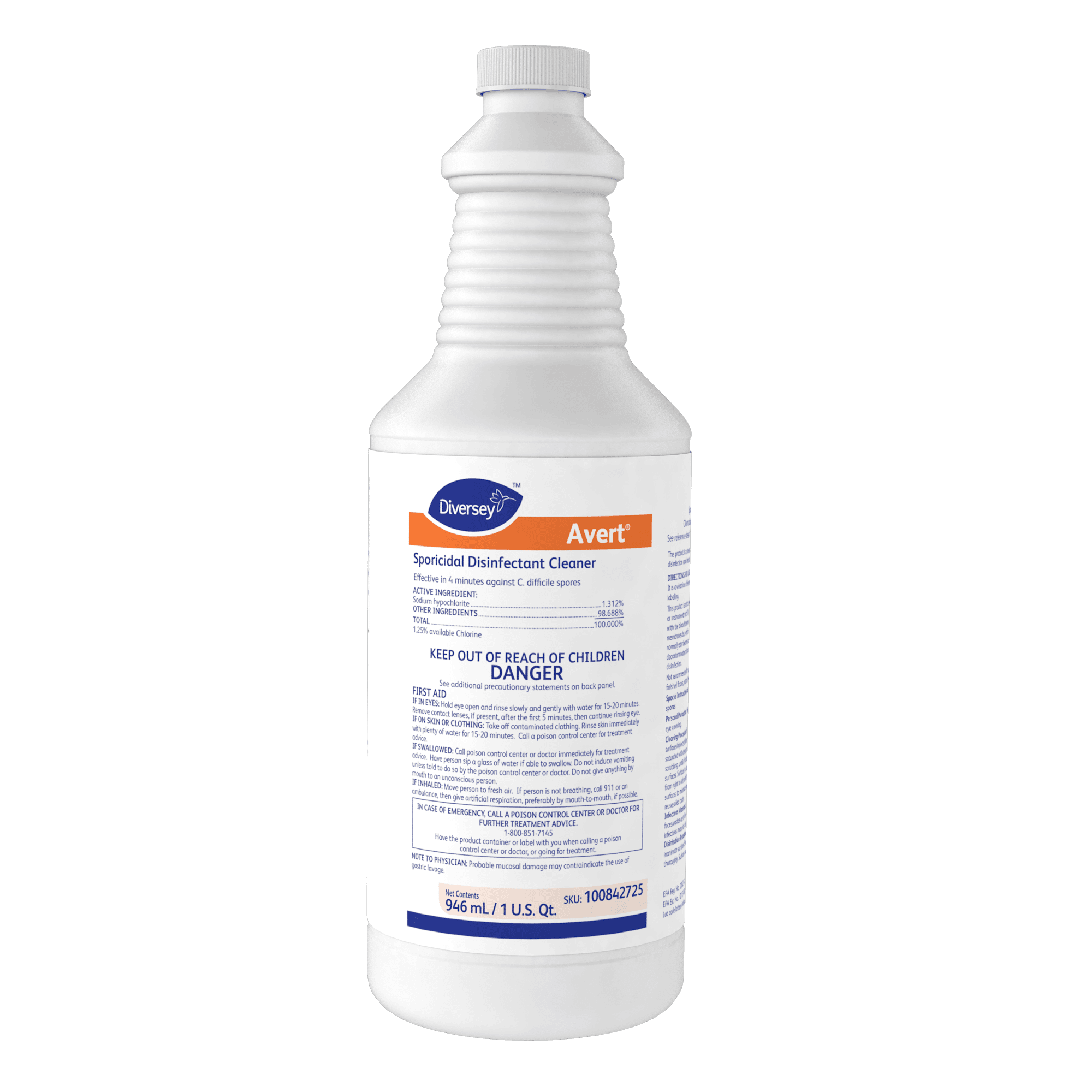 Avert® Disinfectant Cleaner 32 FLOZ Liquid RTU Sporicidal Heavy Duty 12/Case