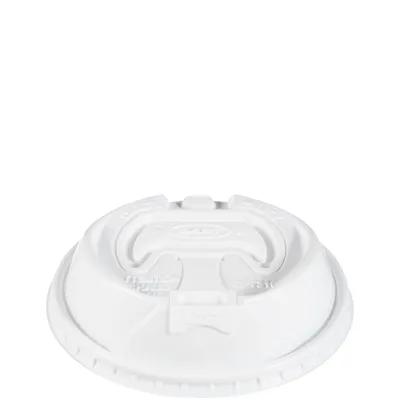 Dart® Optima® Lid Dome 3.66X0.97 IN PS White For 10-24 OZ Cup Reclosable Tab Sip Through 100 Count/Pack 10 Packs/Case