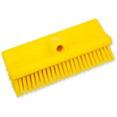 Sparta® Deck Brush 10 IN Plastic Yellow Color Coded Bi-Level 1/Each