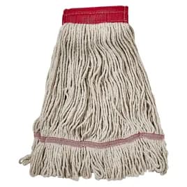 Victoria Bay Mop Head Large (LG) White Cotton Synthetic Fiber 4PLY Loop End Launderable 12/Case