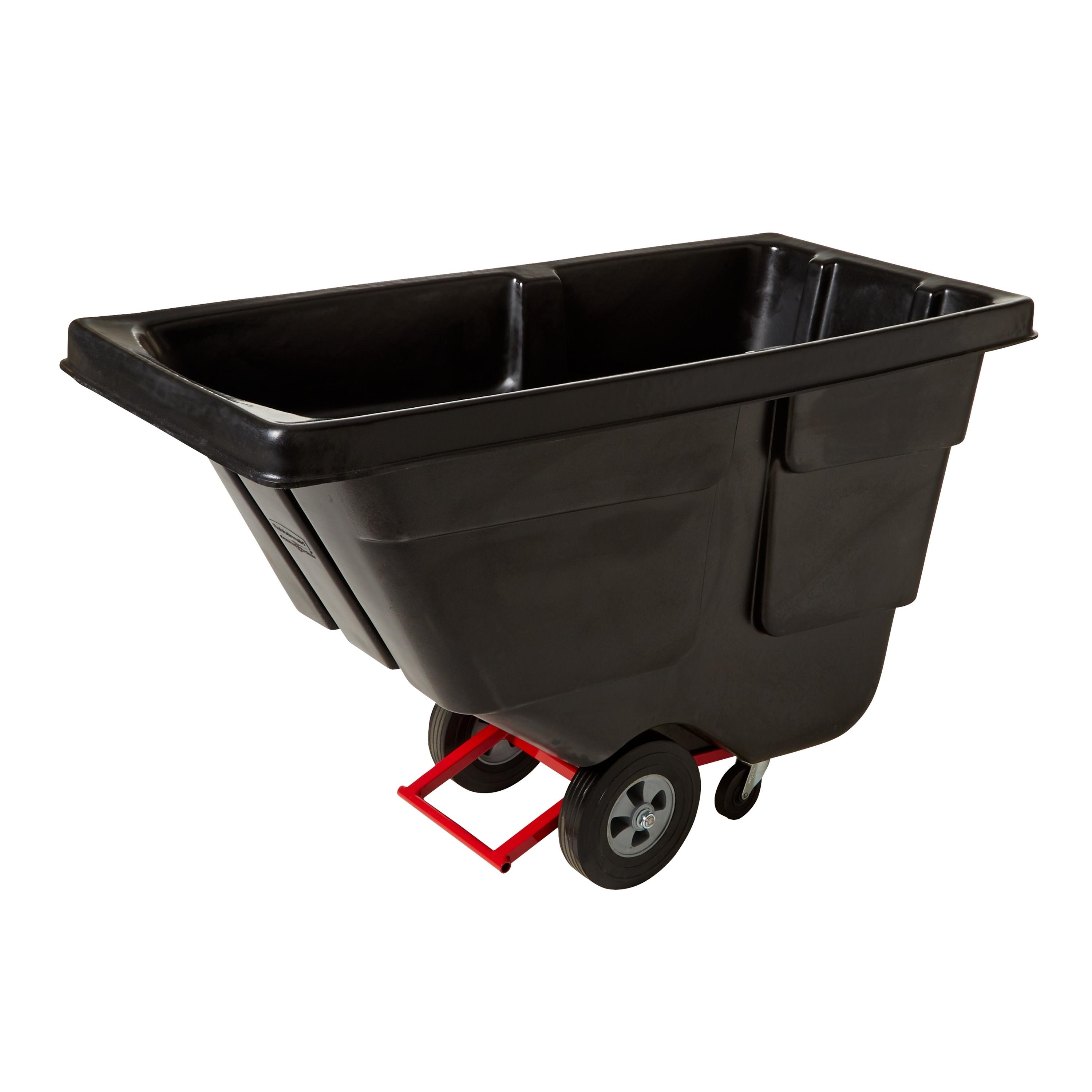 Utility Tilt Truck 29X60X38.5 IN 0.5 Cubic Yard 450 LB Black Red Resin FDA Approved Rotomolded 1/Each