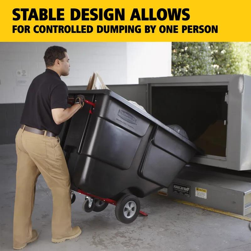 Utility Tilt Truck 29X60X38.5 IN 0.5 Cubic Yard 450 LB Black Red Resin FDA Approved Rotomolded 1/Each