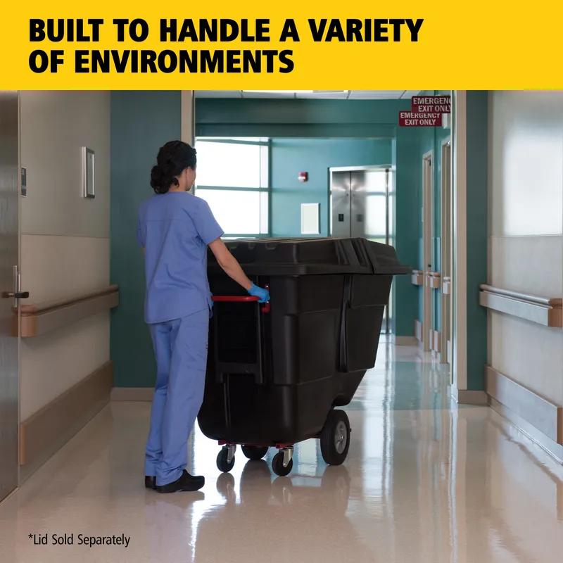 Utility Tilt Truck 29X60X38.5 IN 0.5 Cubic Yard 450 LB Black Red Resin FDA Approved Rotomolded 1/Each