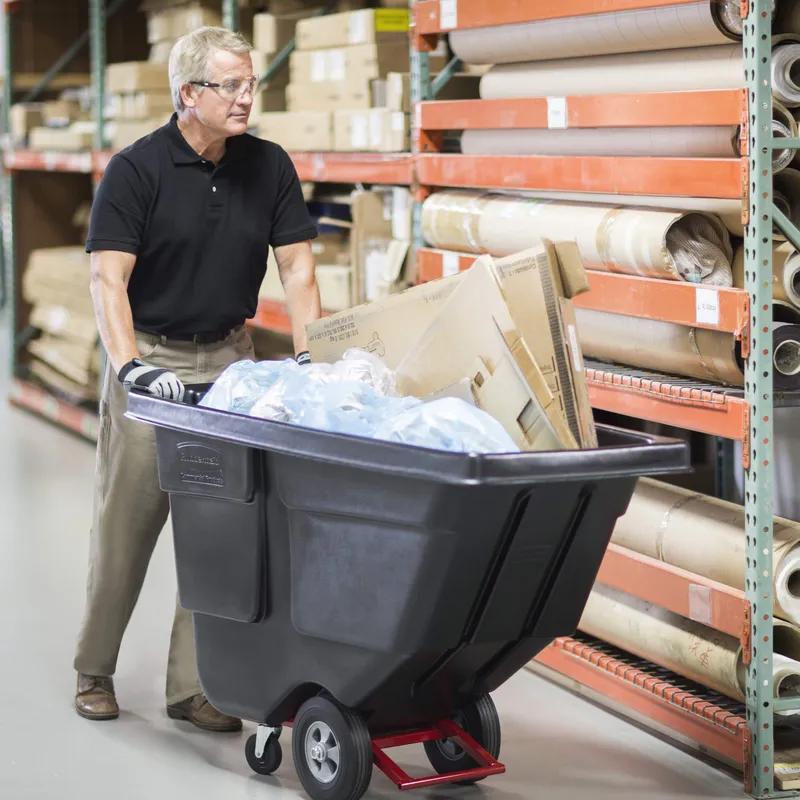 Utility Tilt Truck 29X60X38.5 IN 0.5 Cubic Yard 450 LB Black Red Resin FDA Approved Rotomolded 1/Each