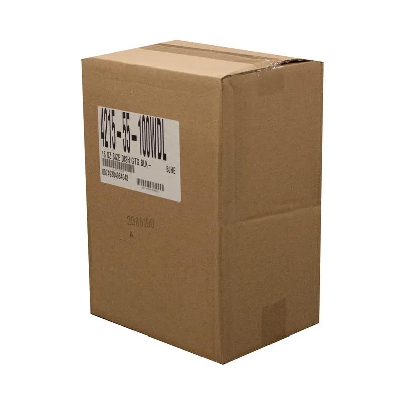 Take-Out Container Base & Lid Combo 16 OZ Aluminum Plastic Black Gold Oval 100/Case