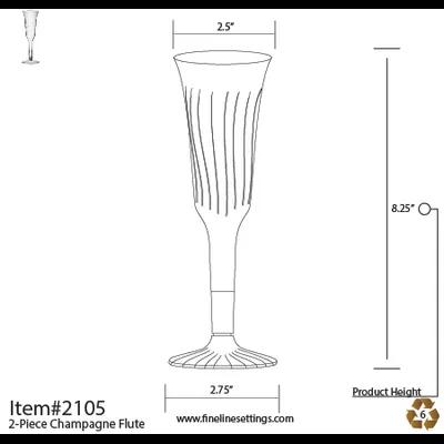 Flairware Cup Champagne Flute 5 OZ PS Clear 120/Case