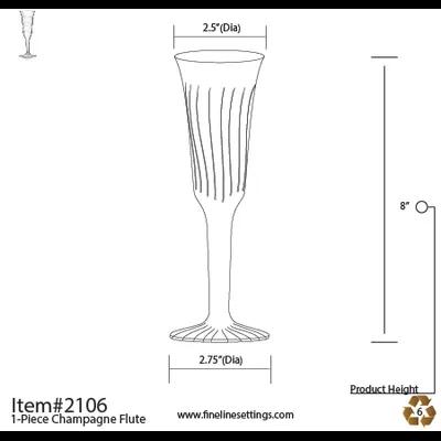 Flairware Cup Champagne Flute 5 OZ Plastic Clear 96/Case