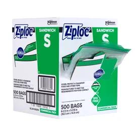 Ziploc® Sandwich Bag 6.5X6 IN Plastic Clear With Zip Seal Closure 500/Case