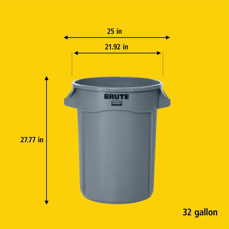 Brute® 1-Stream Recycling Bin 25.39X22.64X27.87 IN 32 GAL 128 QT Blue Resin Food Safe 1/Each