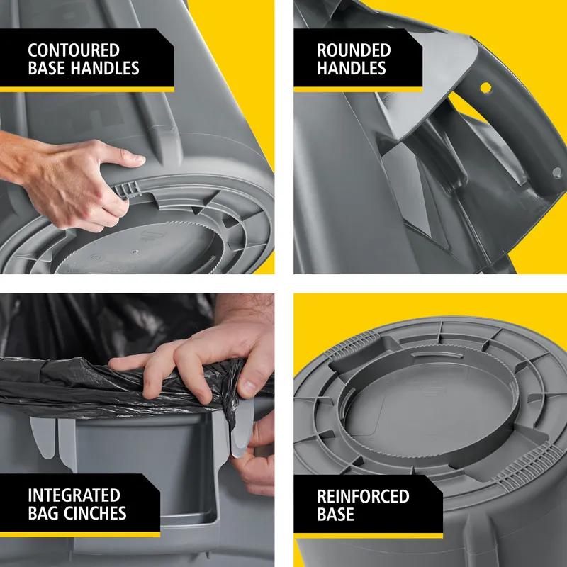 Brute® 1-Stream Recycling Bin 25.39X22.64X27.87 IN 32 GAL 128 QT Blue Resin Food Safe 1/Each