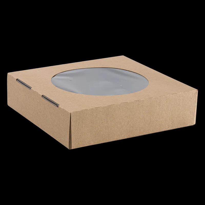 Pie Box 10X10X2.5 IN Paper Kraft Square With Window 100/Case
