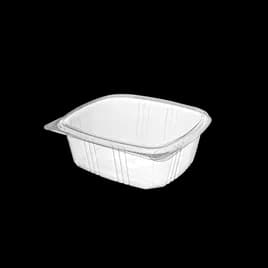 Deli Container Hinged With Flat Lid 32 OZ RPET Clear Rectangle 200/Case