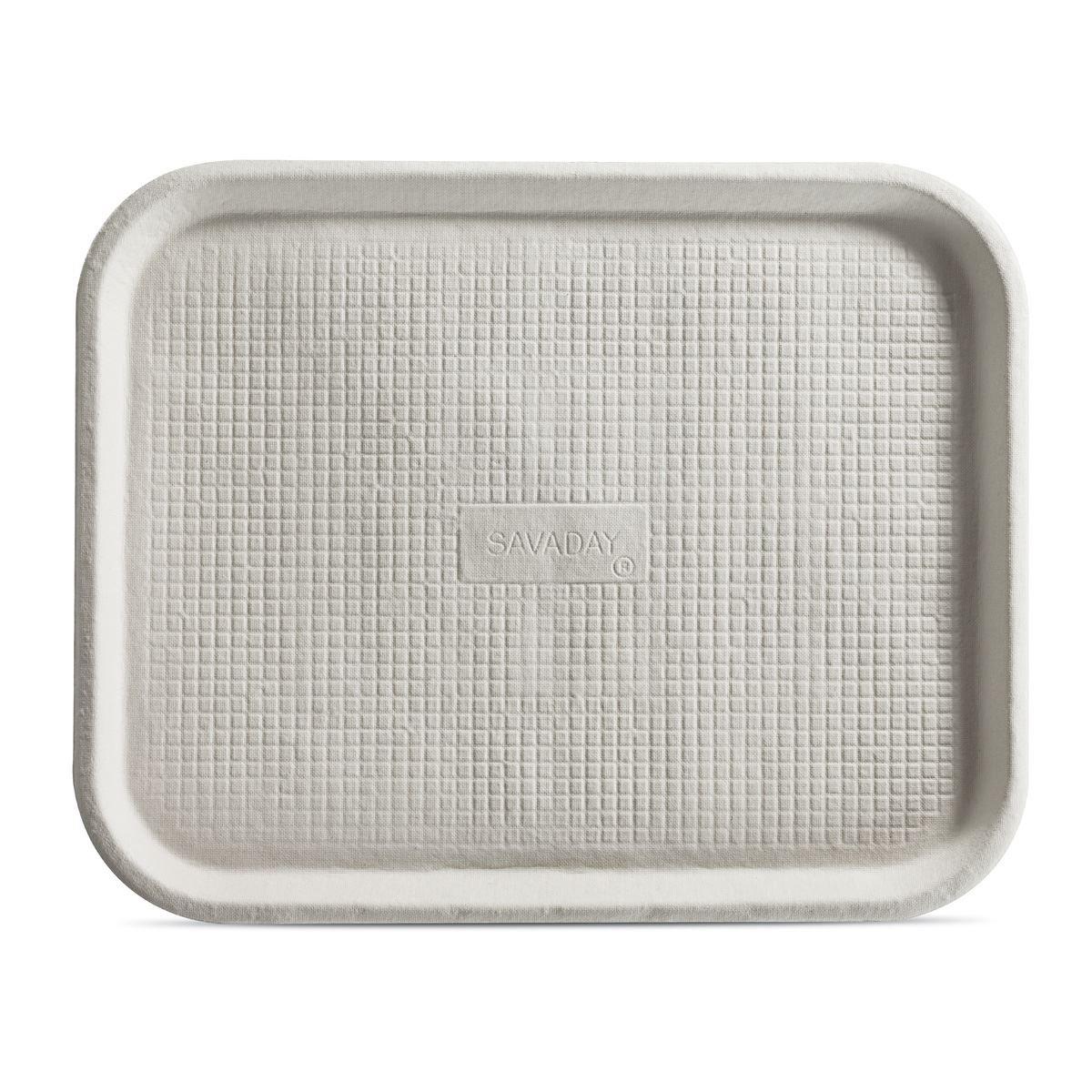 Savaday® Serving Tray 14X18 IN Molded Fiber White Rectangle 100/Case