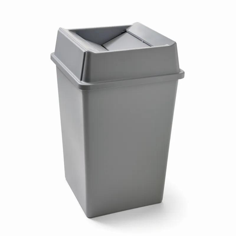1-Stream Trash Can 19.5X19.5X27.63 IN 35 GAL 140 QT Gray Square Resin 1/Each