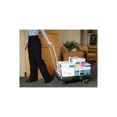 Triple Trolley 32.50X20.50X4.25 IN Black Metal Plastic With Straight Handle Utility With Casters Ergonomic Handle 1/Each