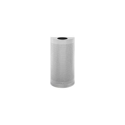 Trash Can Silver Half Round Stainless Steel 1/Each