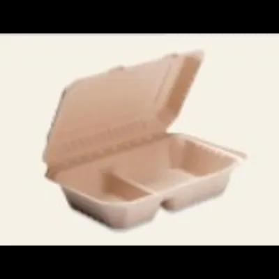 Hoagie & Sub Take-Out Container Hinged 9X6X3 IN 2 Compartment Pulp Fiber 250/Case